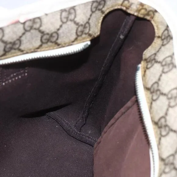 GUCCI GG Supreme Tote Bag PVC Beige Silver - Picture 11 of 16